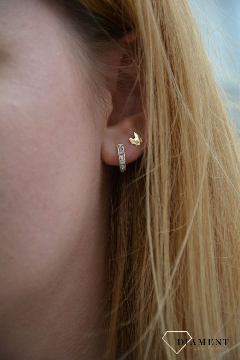 Złote koczyki dla dziewczynki klasyczne KL2.jpg